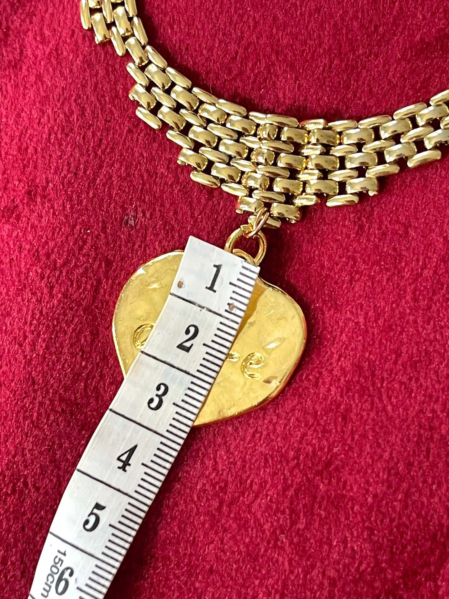 Refurbished18KG Vintage Yves Saint Laurent Love Pendant Monet Necklace