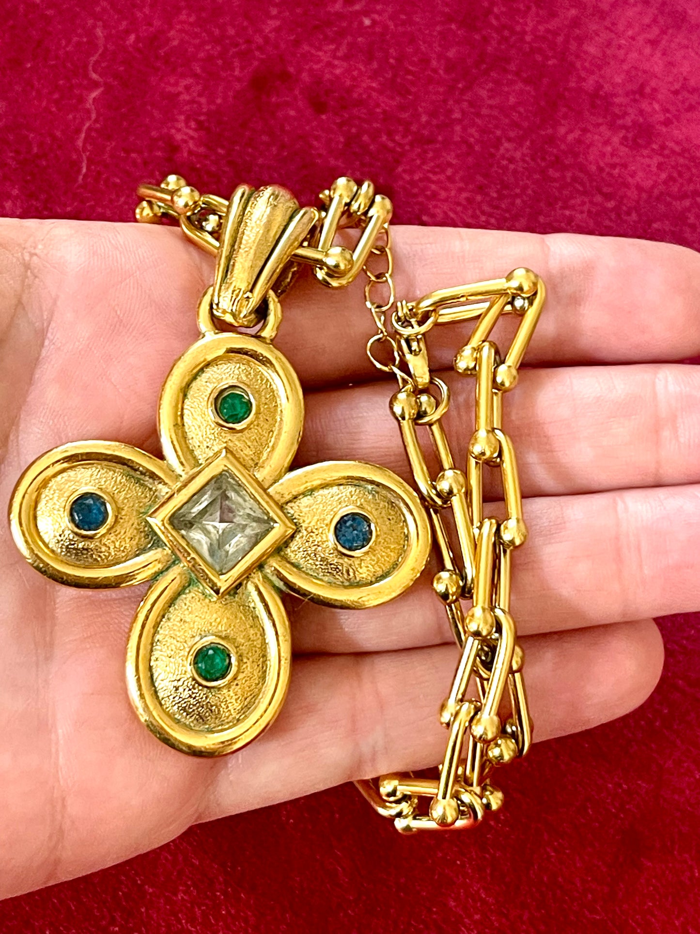 Raro estilo colgante vintage de los años 80 Yves Saint Laurent Christian Lacroix