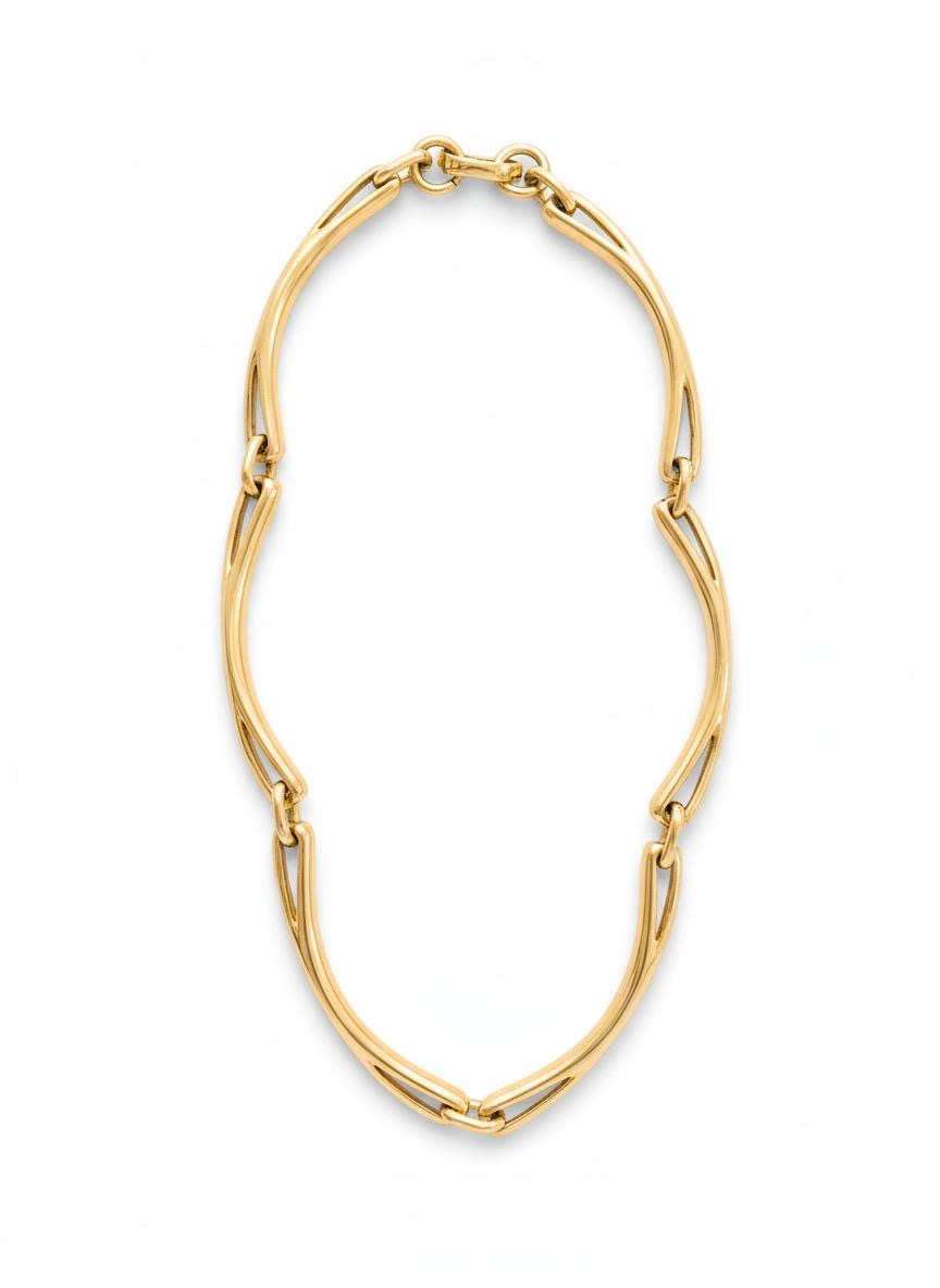 Vintage 1980s Dior Gold Link Necklace- Signed Christian Dior
