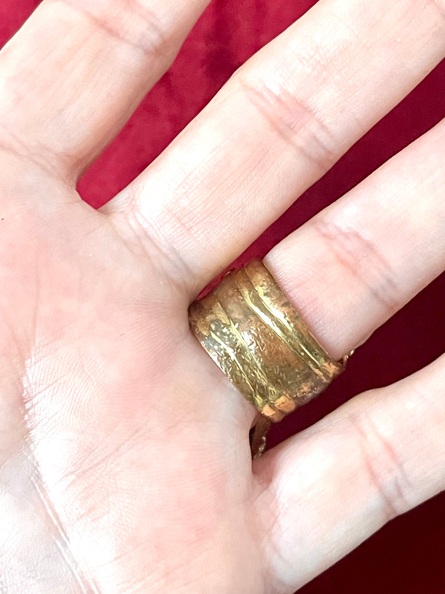 Yves Saint Laurent Vintage Arty Turquoise Tone Gold Metal Ring