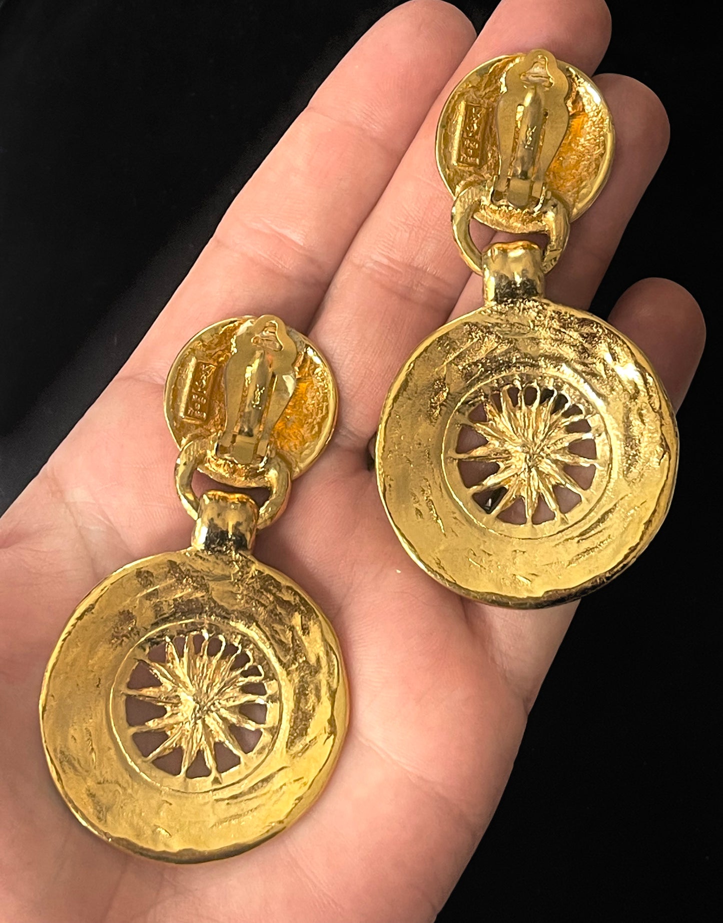 Sun Statement Rare Boucles d’oreilles vintage Yves Saint Laurent