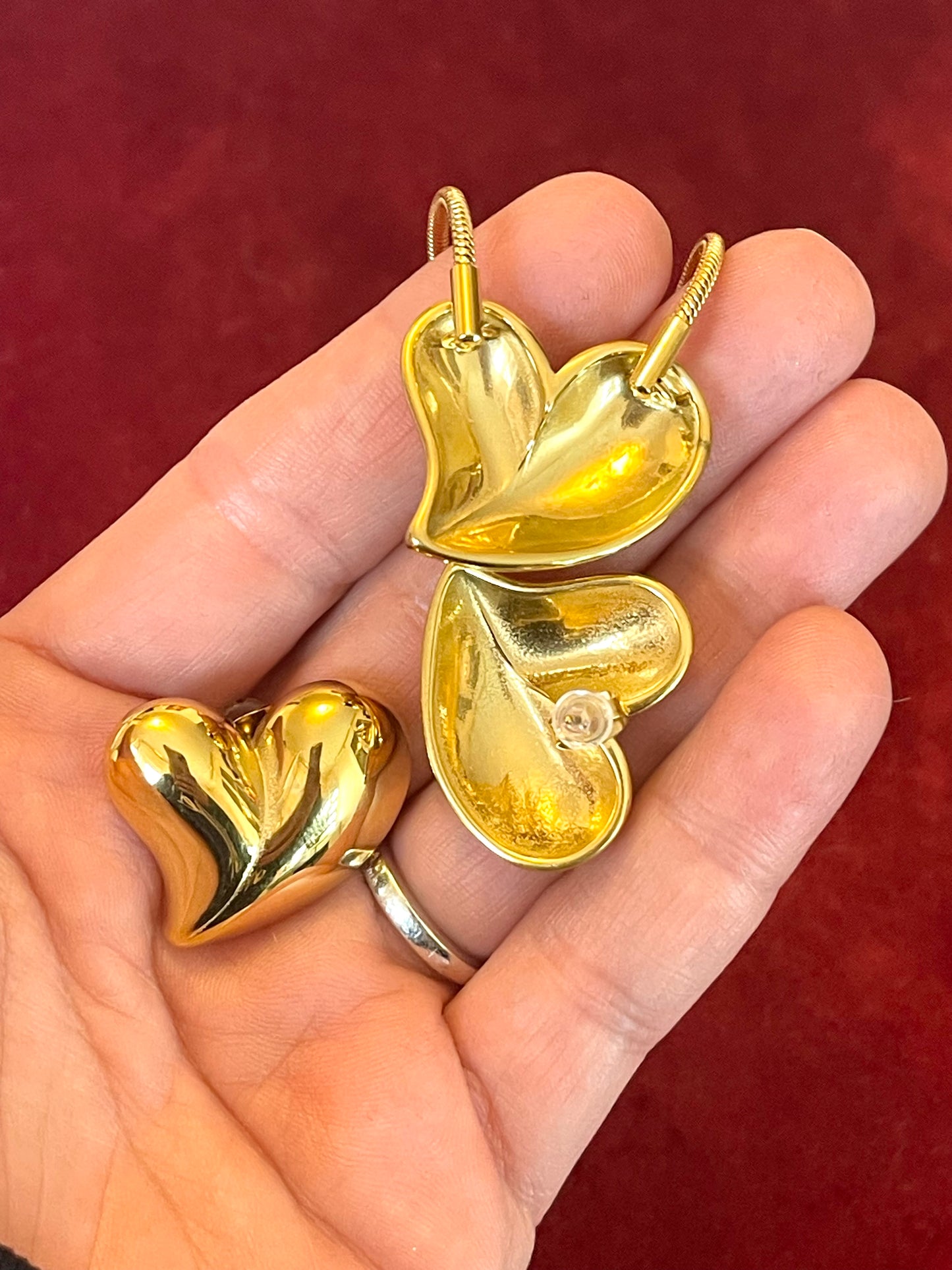 Gold Arty Love Set Earrings & Necklace Love Gift