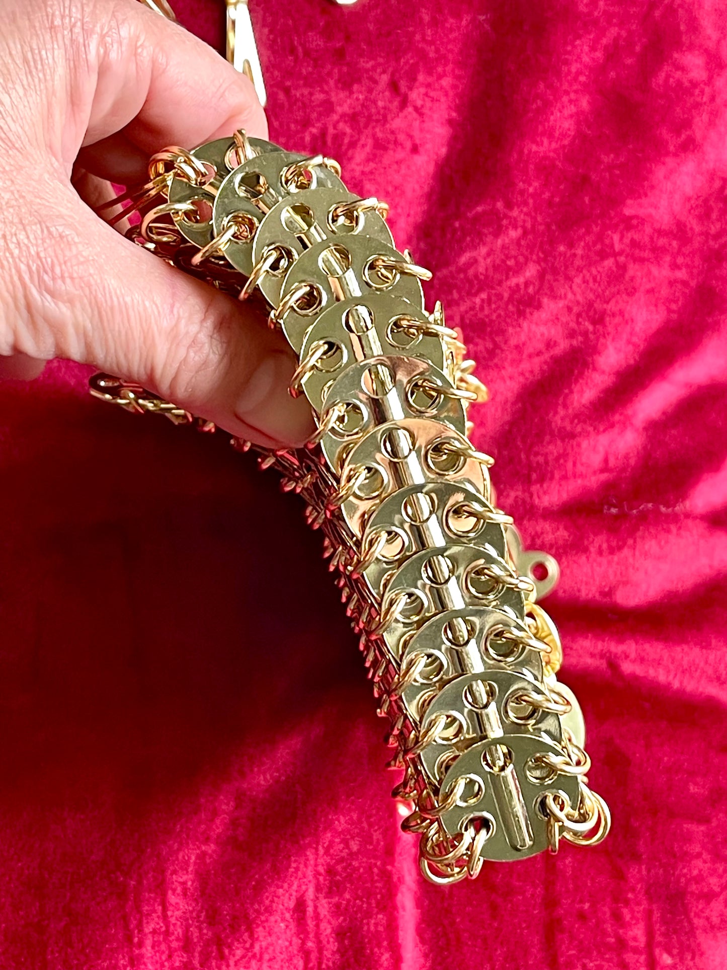 Paco Rabanne Charms Rose Gold Sparkle Design Mini Metal Bag Style Paco Rabanne