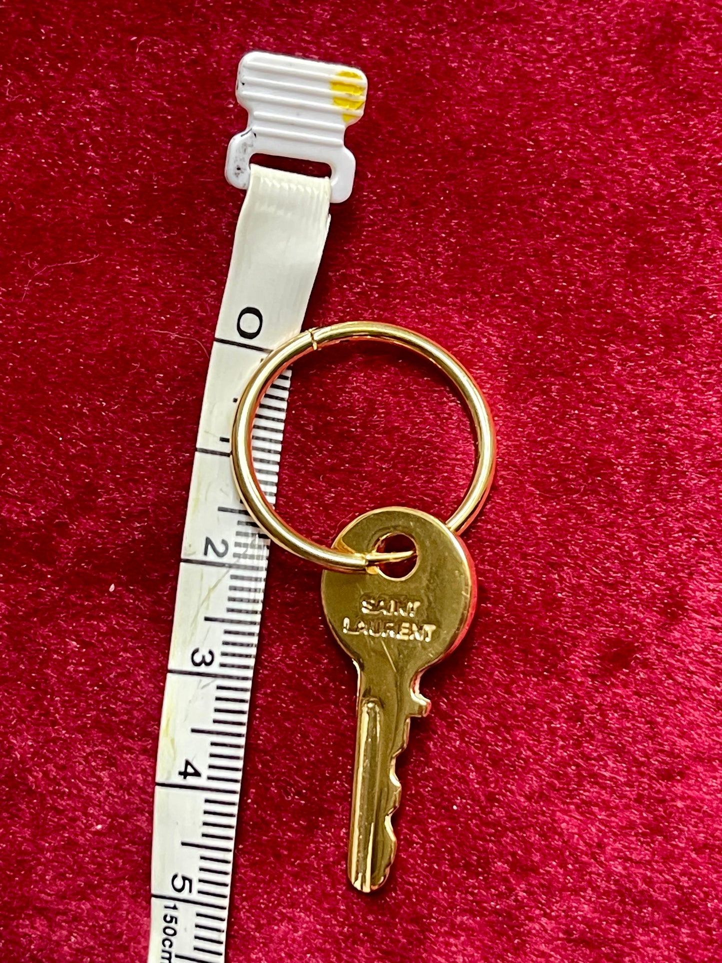 Vintage Saint Laurent Golden Keys & Gold Metal Hoops Earrings