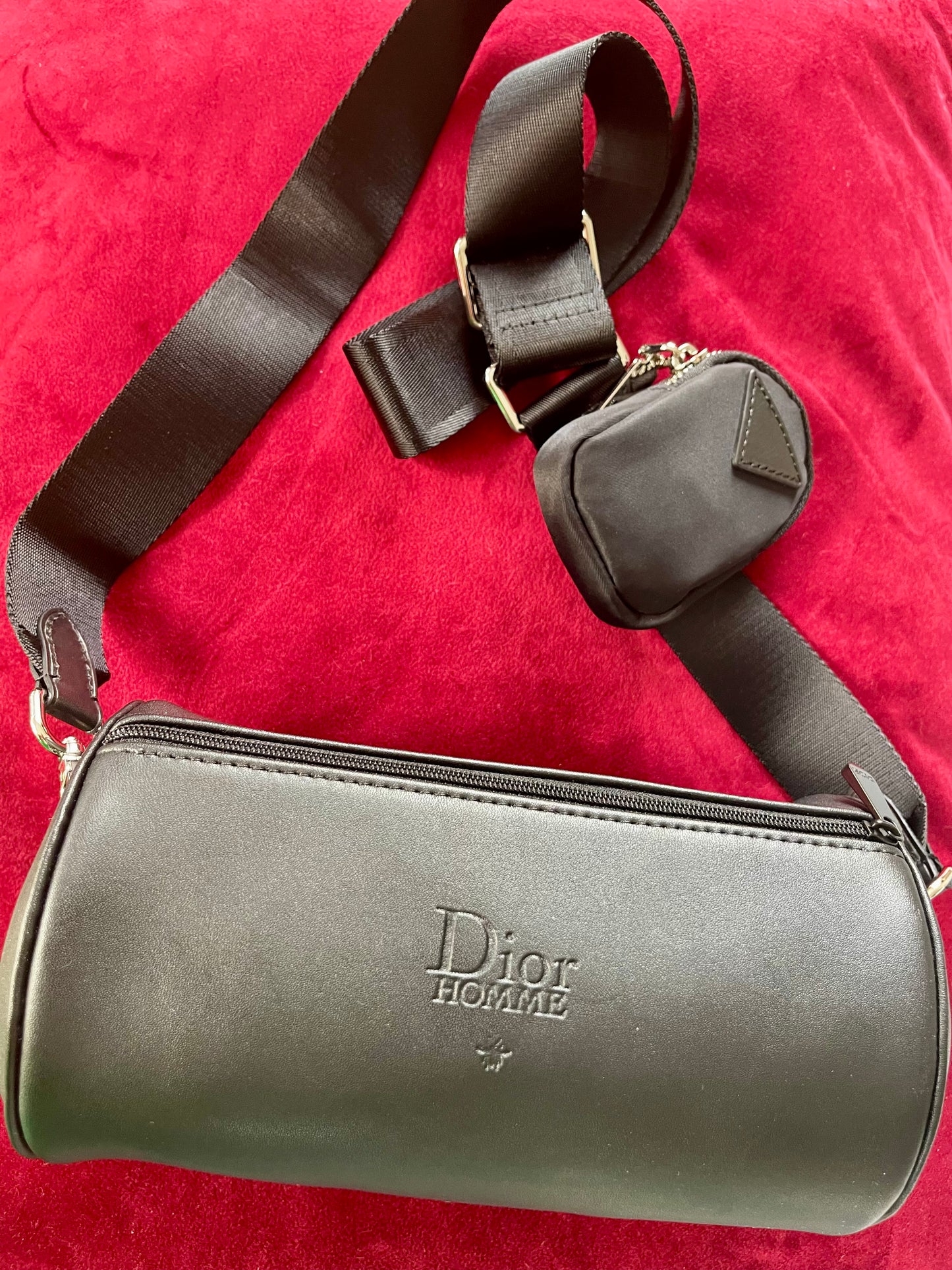 Dior Homme Women bags accessories charm black leather modified Prada strap crossbody shoulder Fanny pack