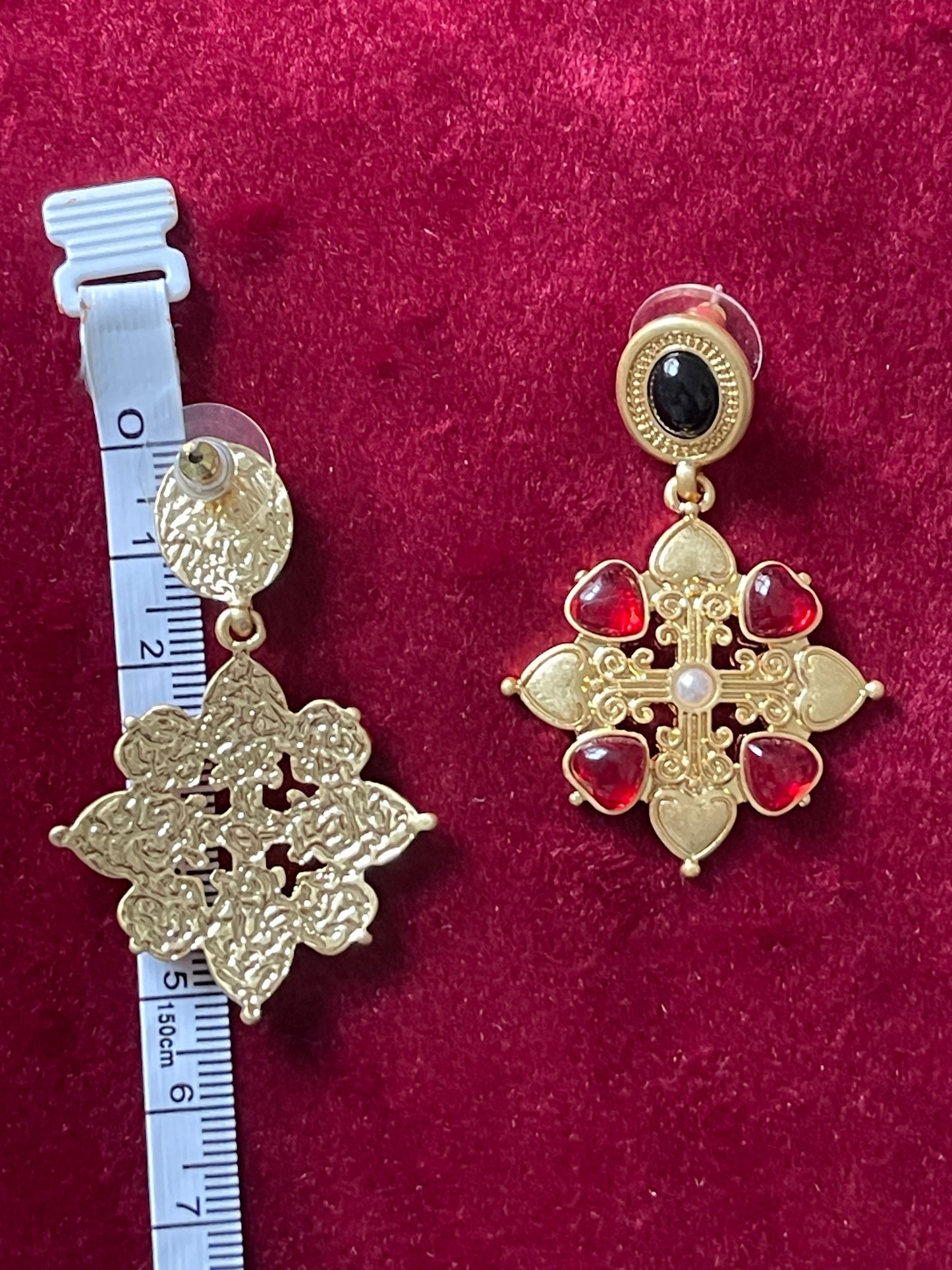 Red Spade Earrings Style Christian Lacroix Yves Saint Laurent Vintage