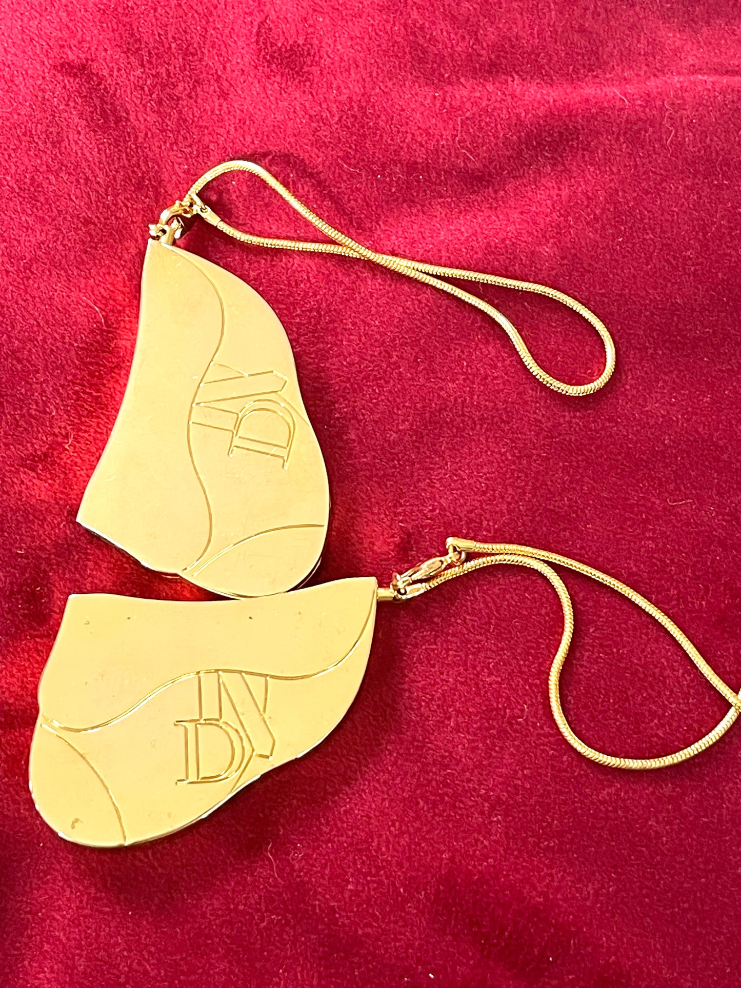 Vintage Dior bag charm saddle Gold keychain