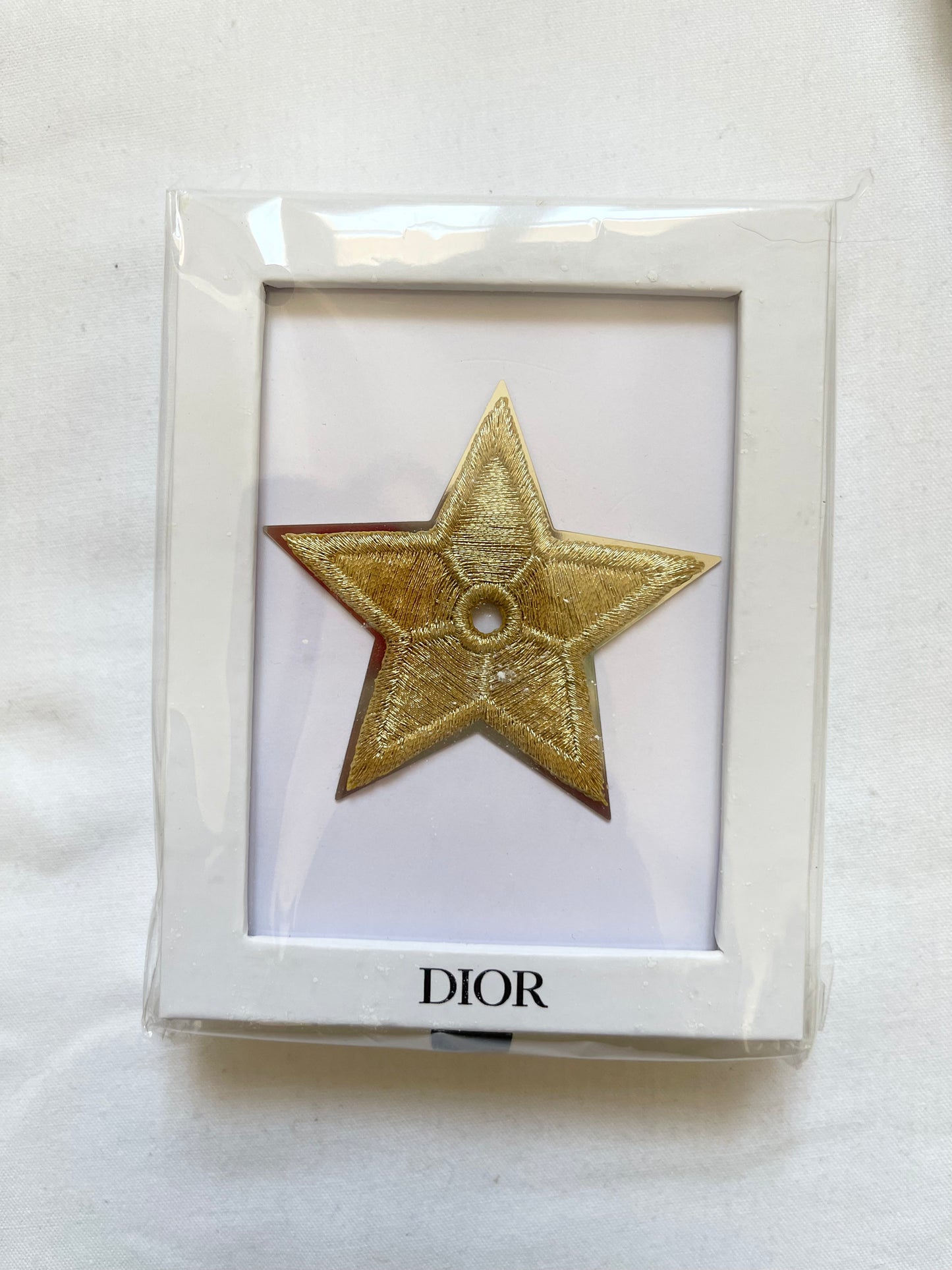 Gold Embroidered Dior Star Pin