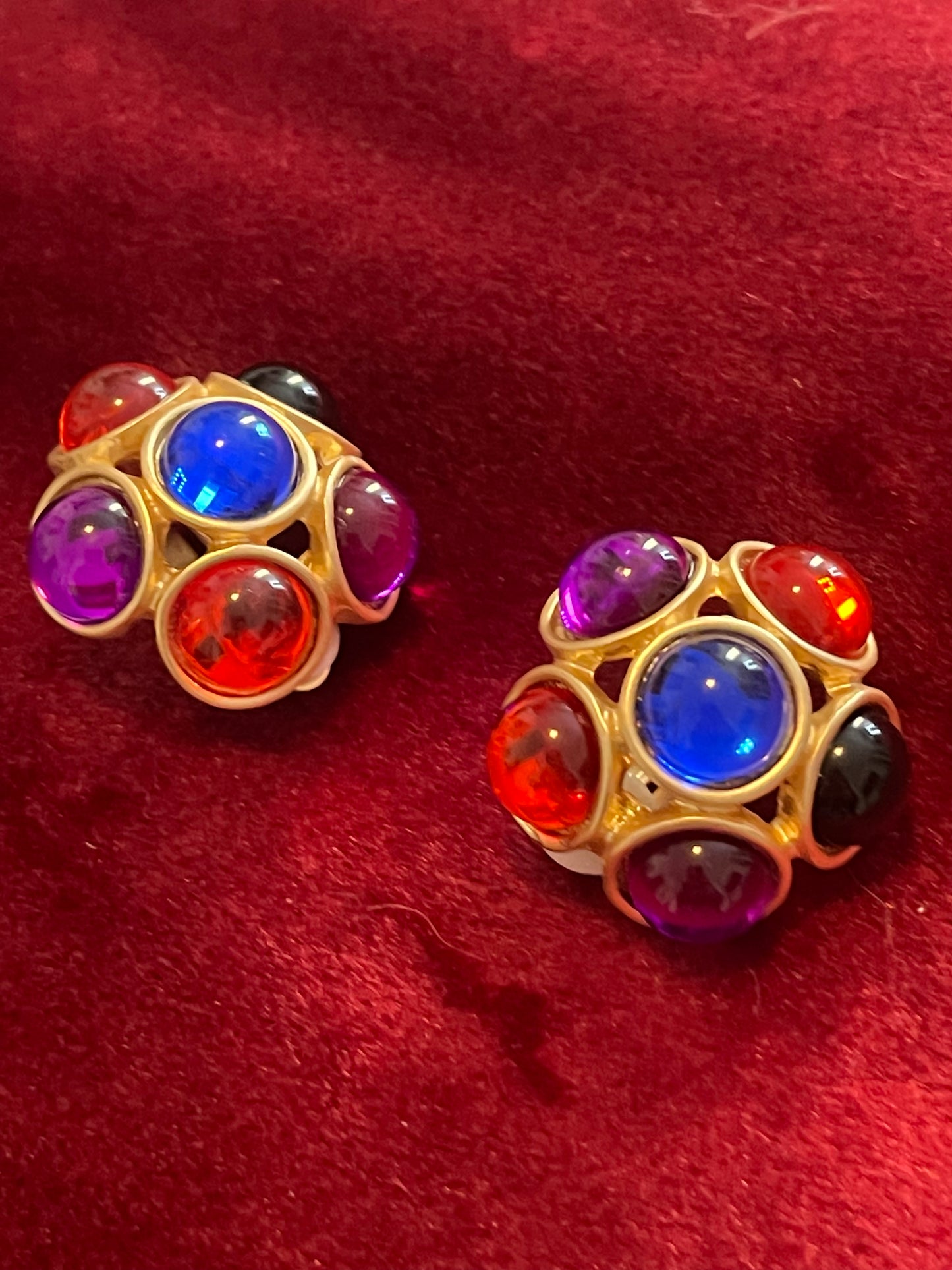 Multicolored Button Earrings