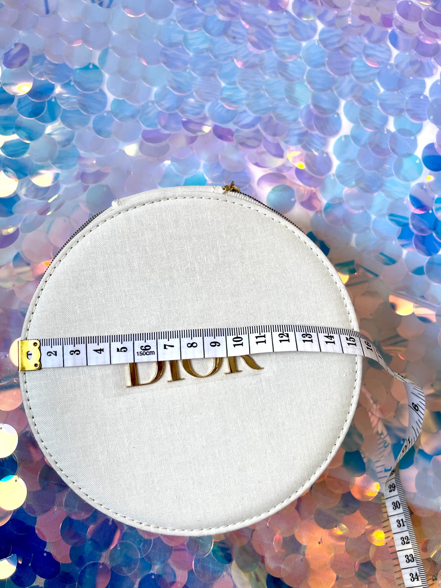 Round Cream Dior Jewelry organizer