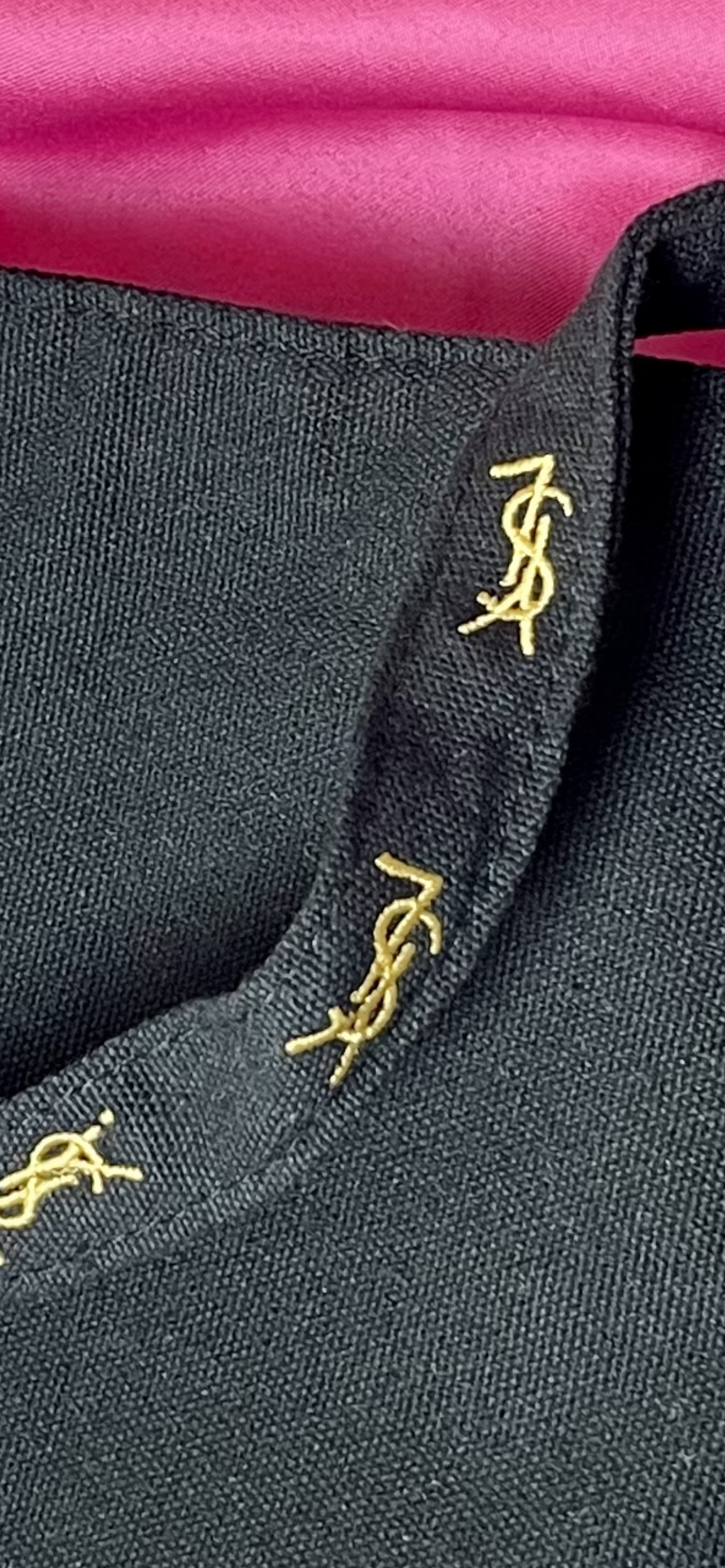 YSL Black Cotton Canvas Tote