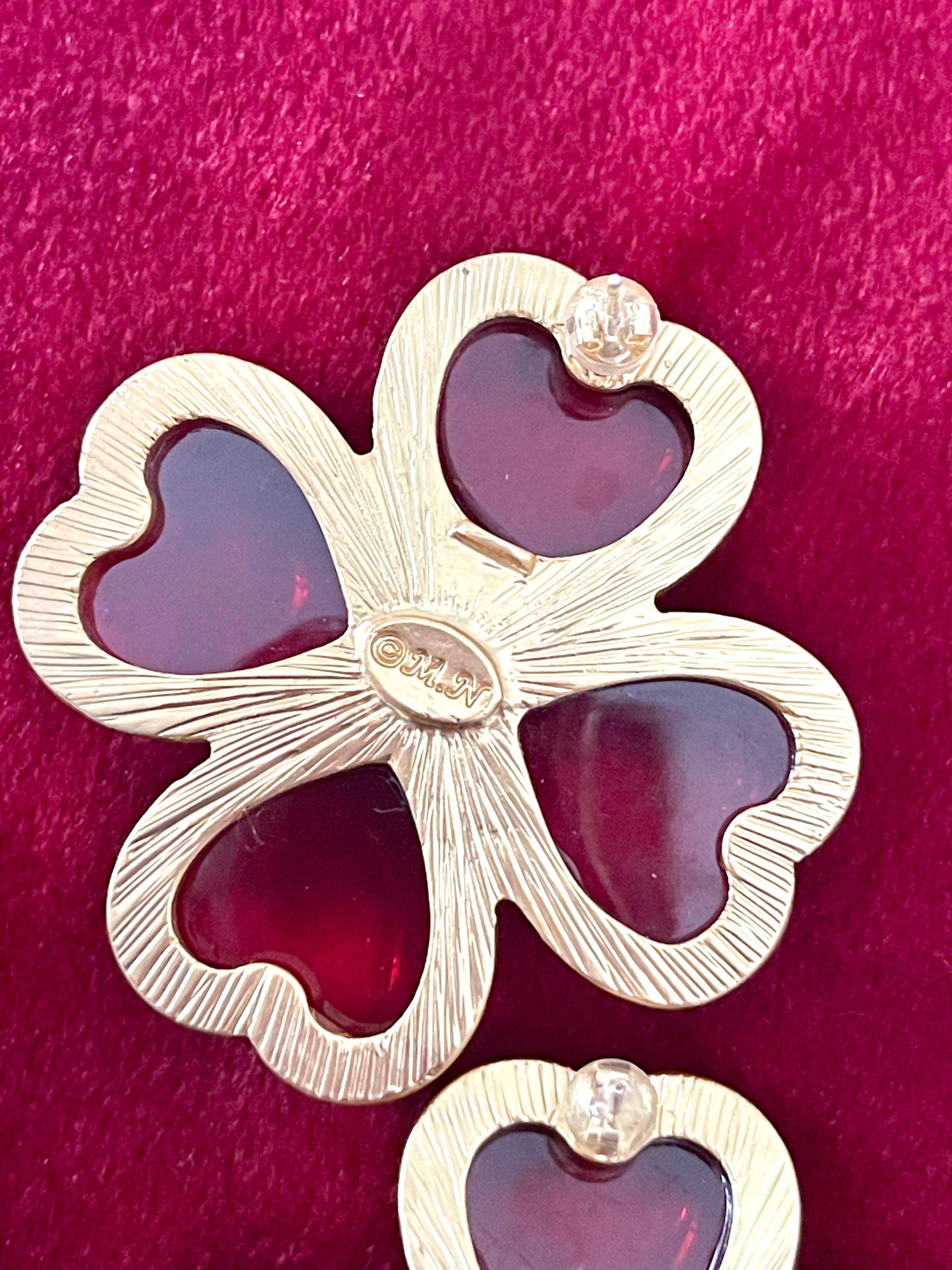 Vintage Remake Flower Heart Earrings