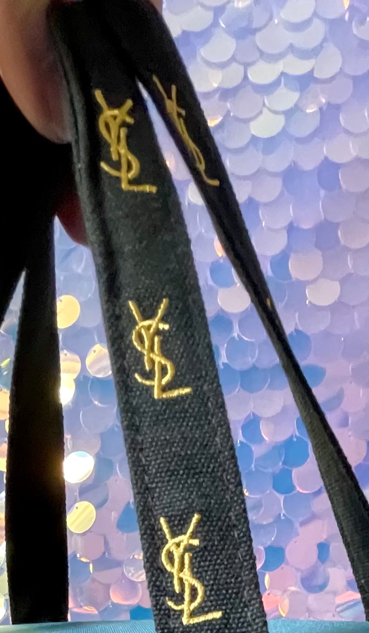 YSL Black Cotton Canvas Tote
