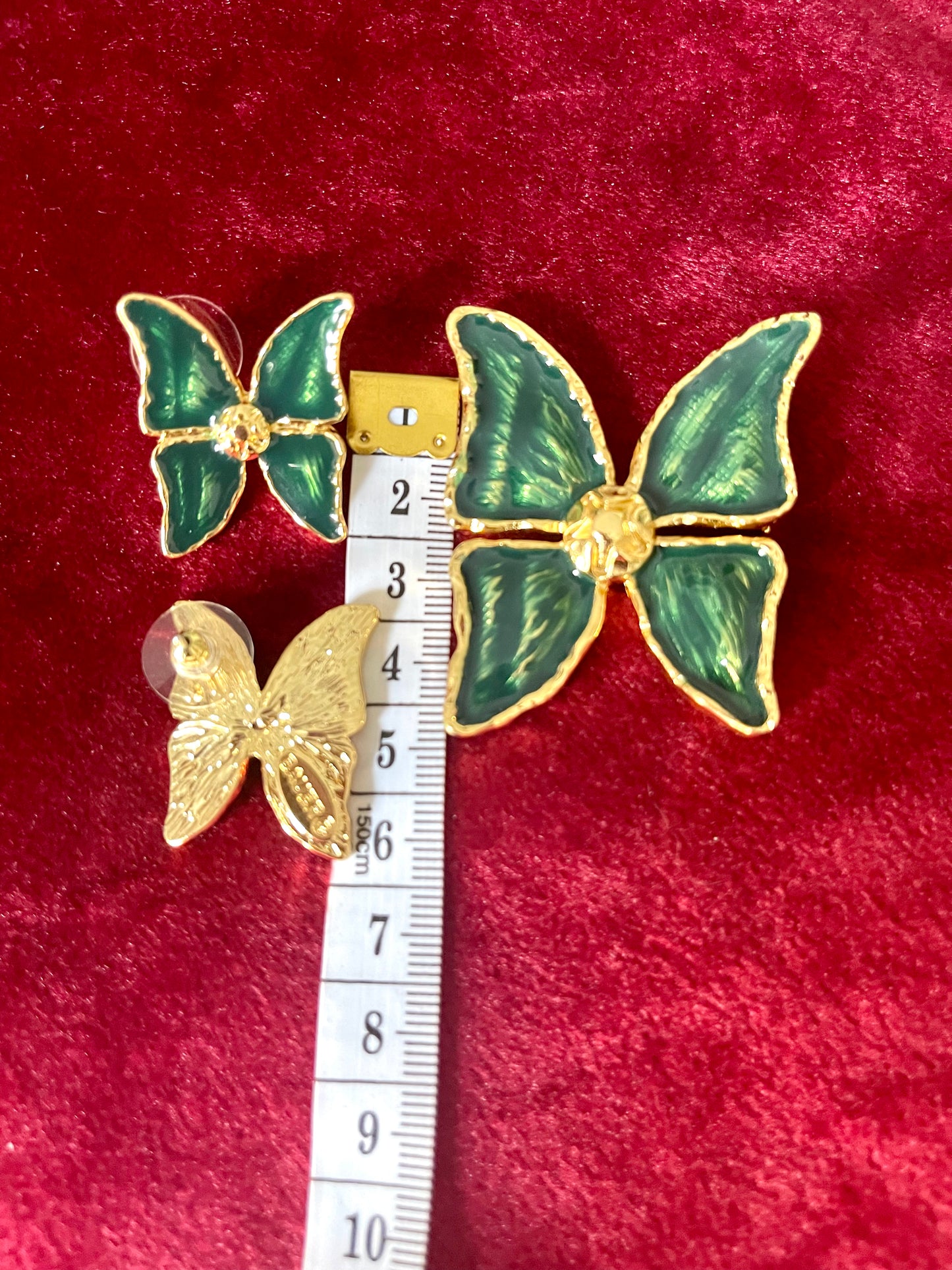 Conjunto de mariposas verdes de inspiración de diseño vintage