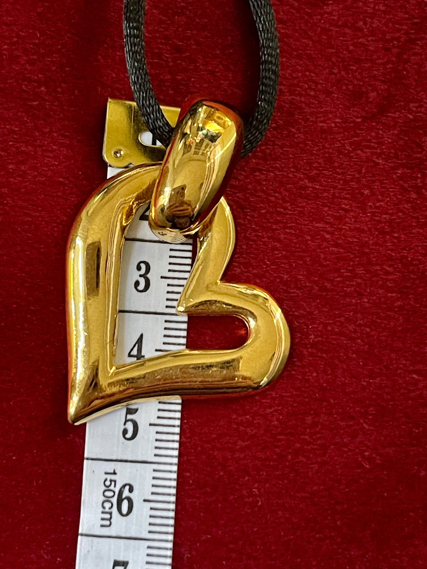 Saint Laurent Pendentif Vintage Couleur Coeur Or Avec Nouvelle Chaîne