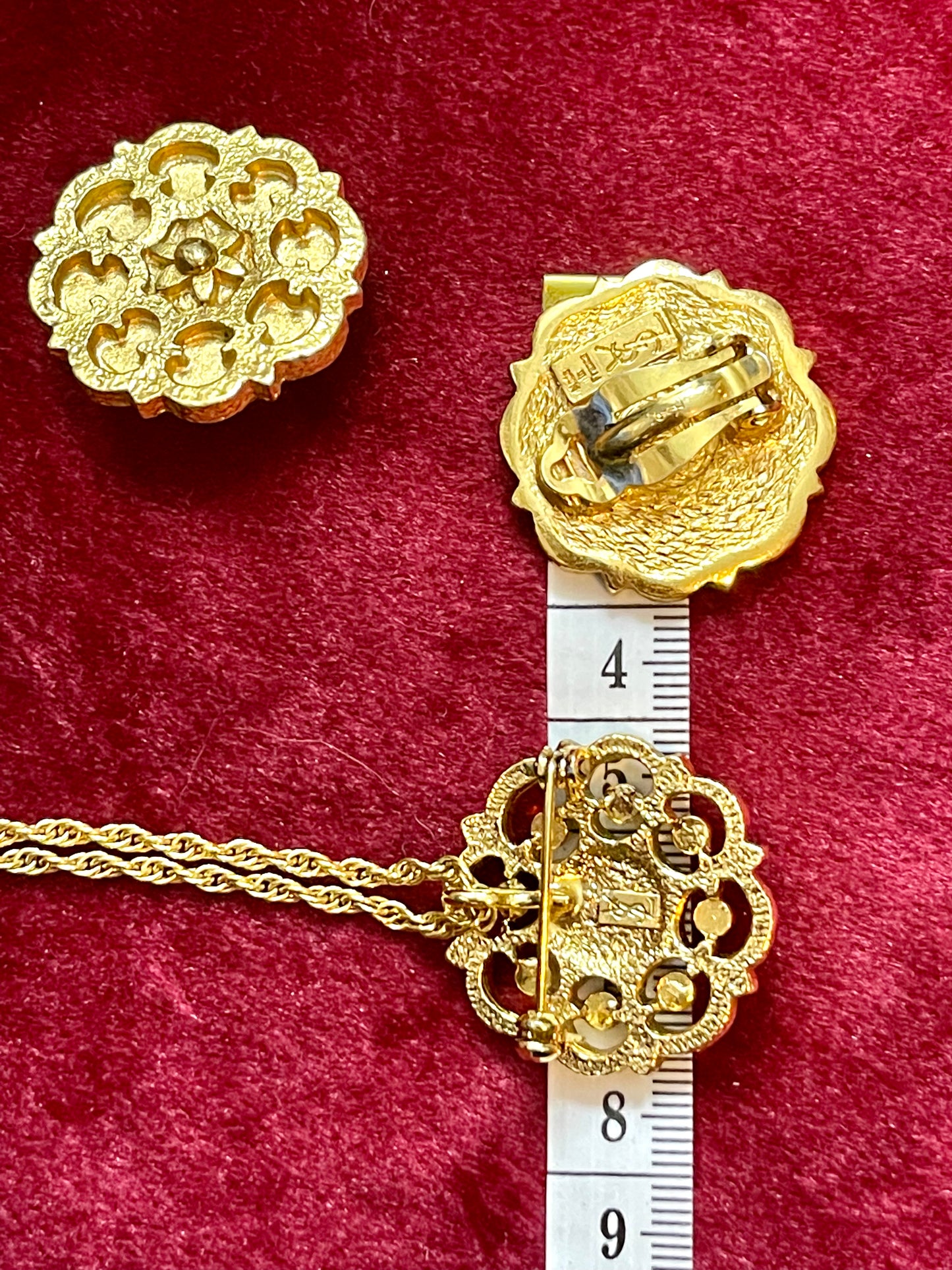 Conjunto de joyas florales auténticas y raras de Yves Saint Laurent Vintage