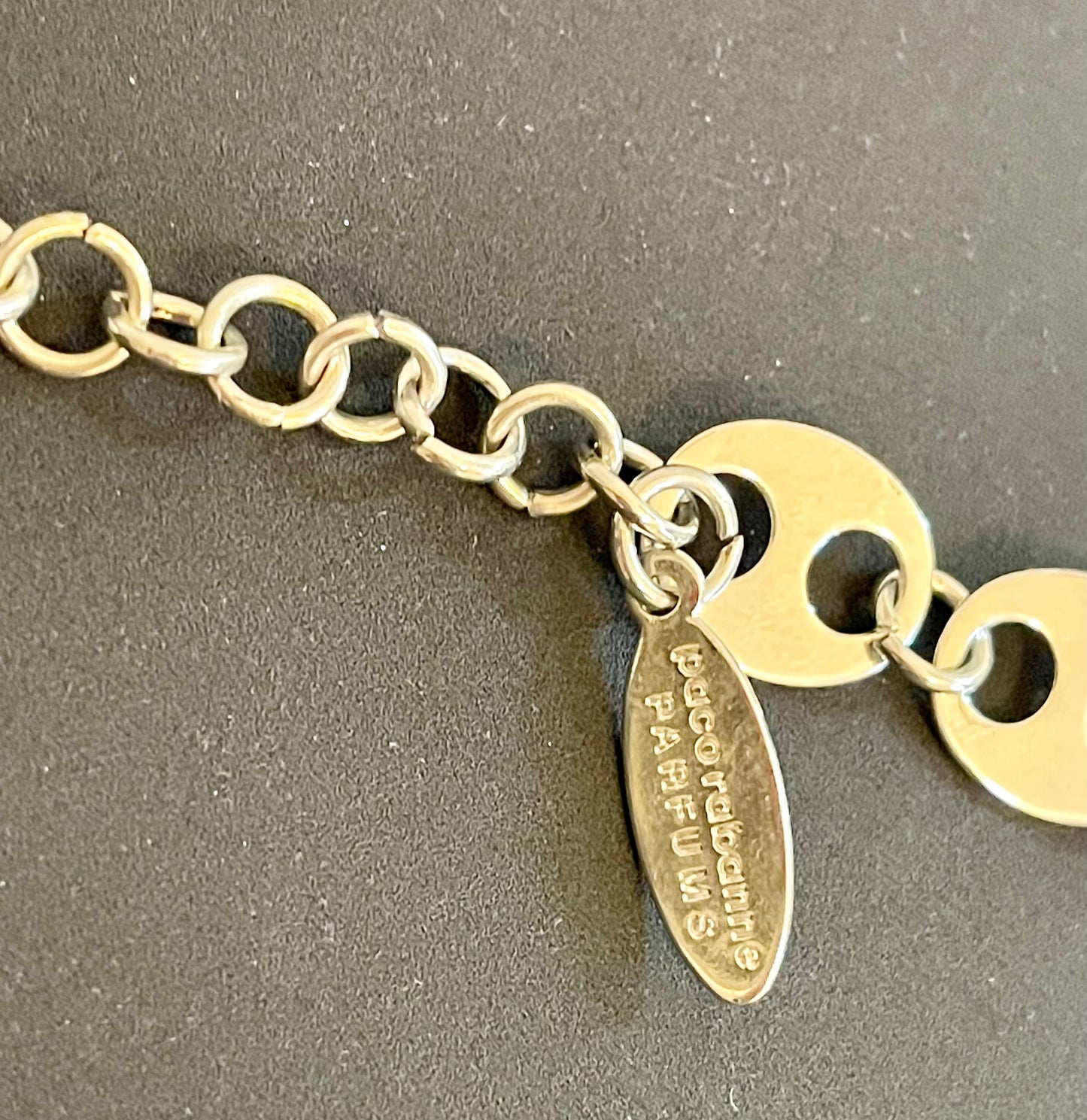 Black XS Silver Paco Rabanne Parfums Necklace