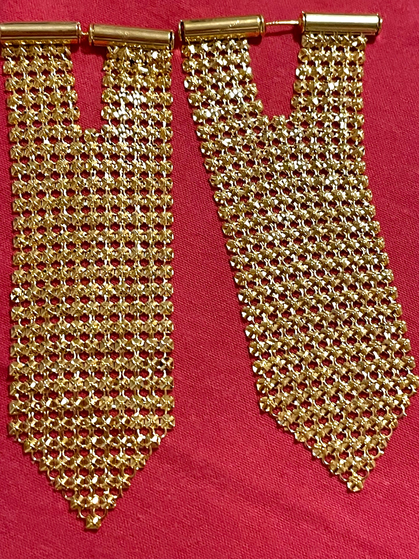 Gold Rectangular Pixel Earrings