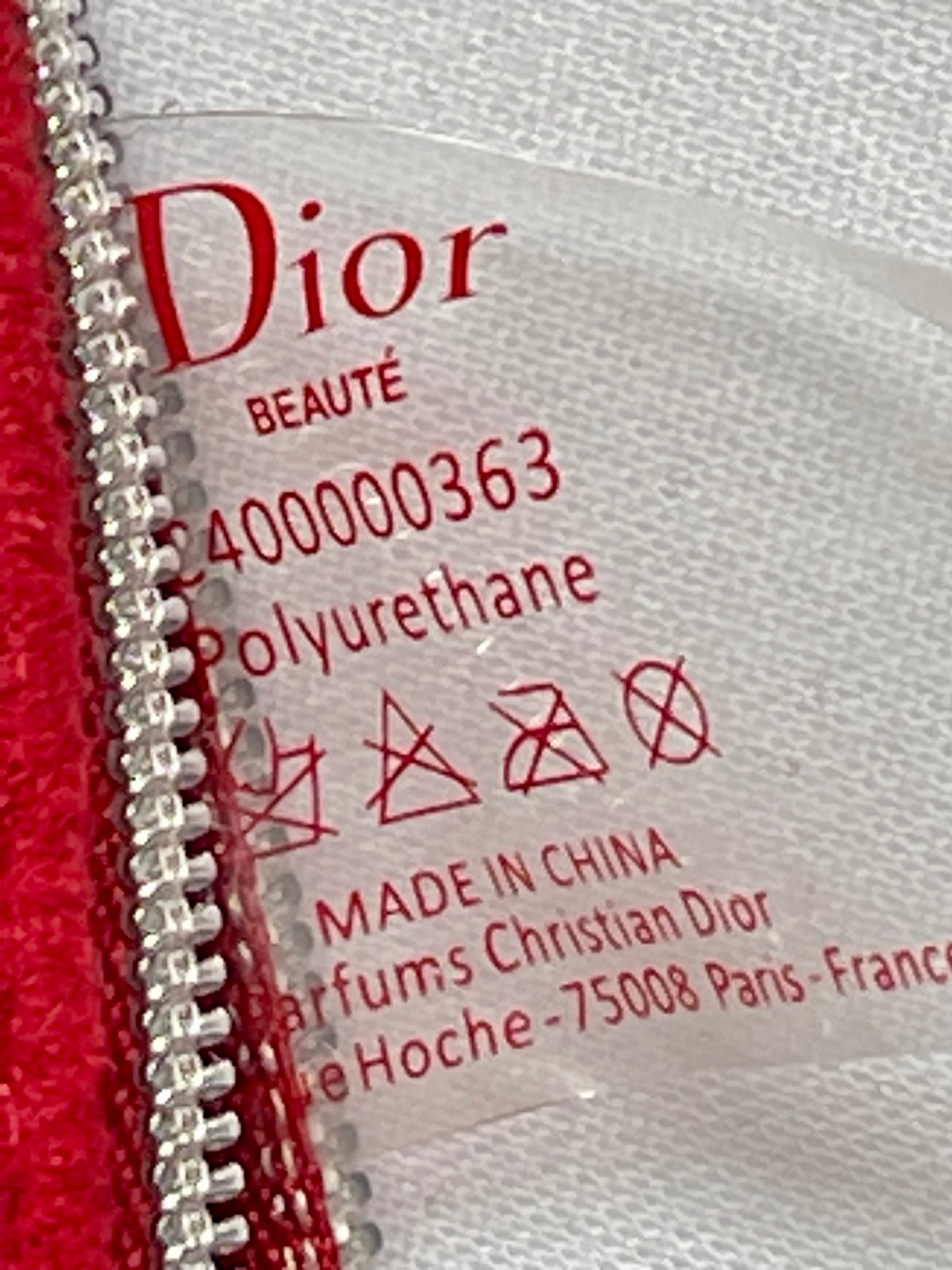 Up cycled red Dior velvet pouch