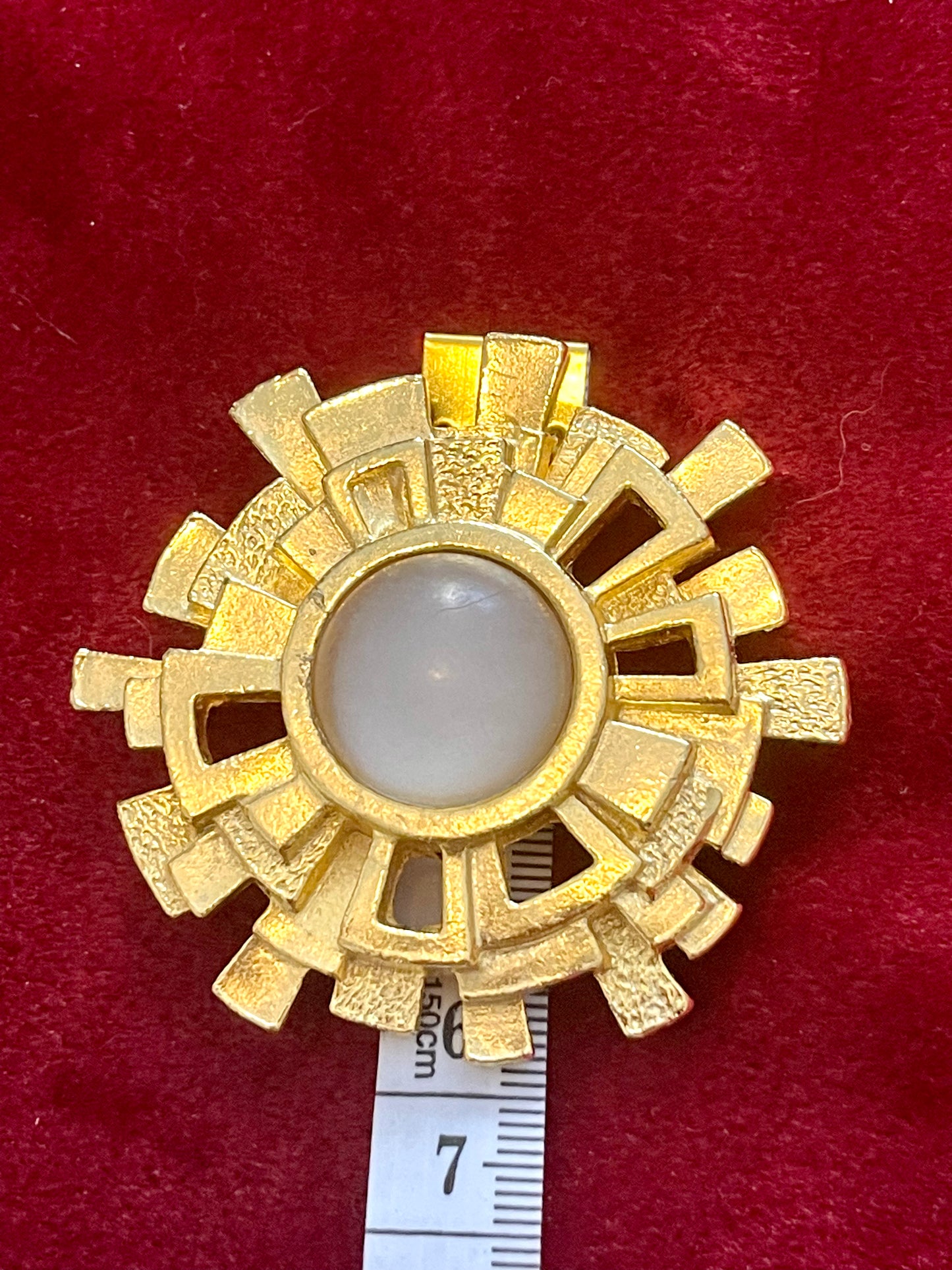 Vintage Paco Rabanne Paris Brooch Refurbished in 18K Yellow Gold