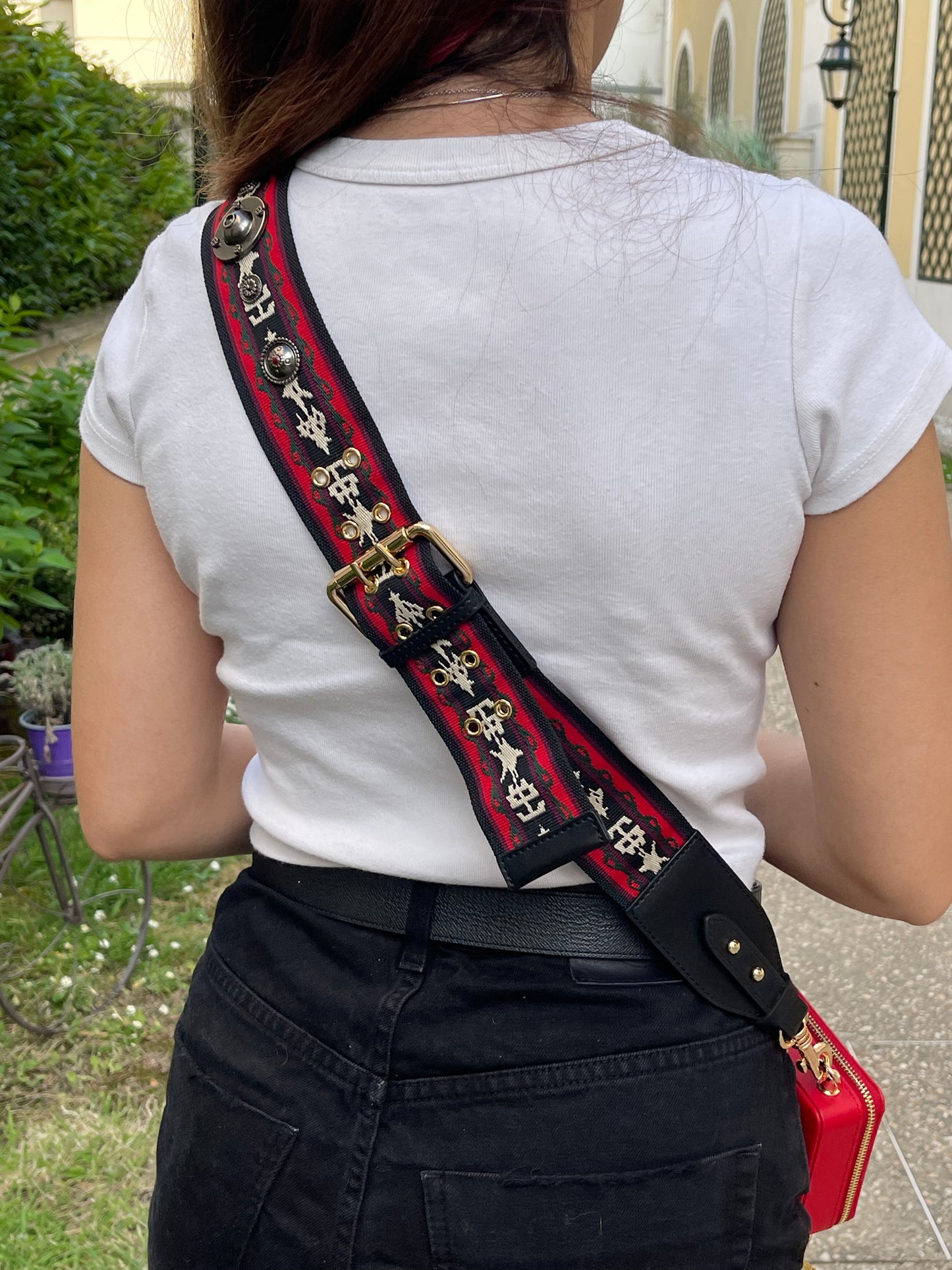 Up cycled red Dior clutch