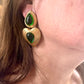 Boucles d'oreilles Tear Drop Gold &amp; Green Remake design vintage