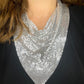 Silver Pixel Metal Scarf Necklace