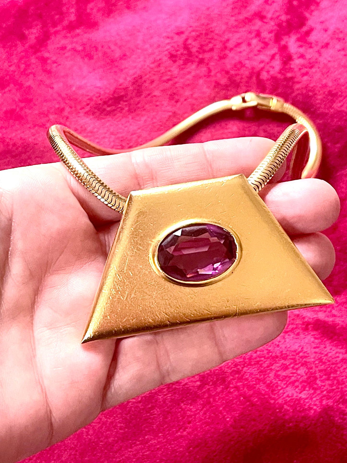 Collier géométrique vintage Yves Saint Laurent des années 70