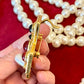 Vintage Statement Faux Pearls Necklace New Cross Pendant