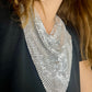 Silver Pixel Metal Scarf Necklace