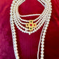 Vintage Statement Faux Pearls Necklace New Cross Pendant