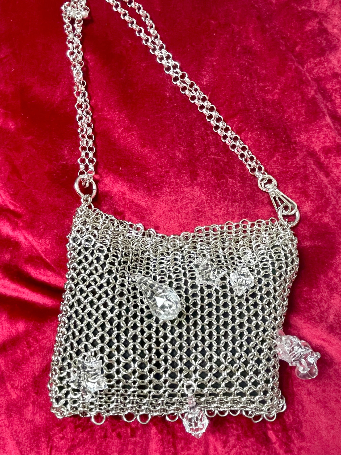 Bolso De Hombro Con Aros De Metal Estilo Paco Rabanne Charms Acrílicos