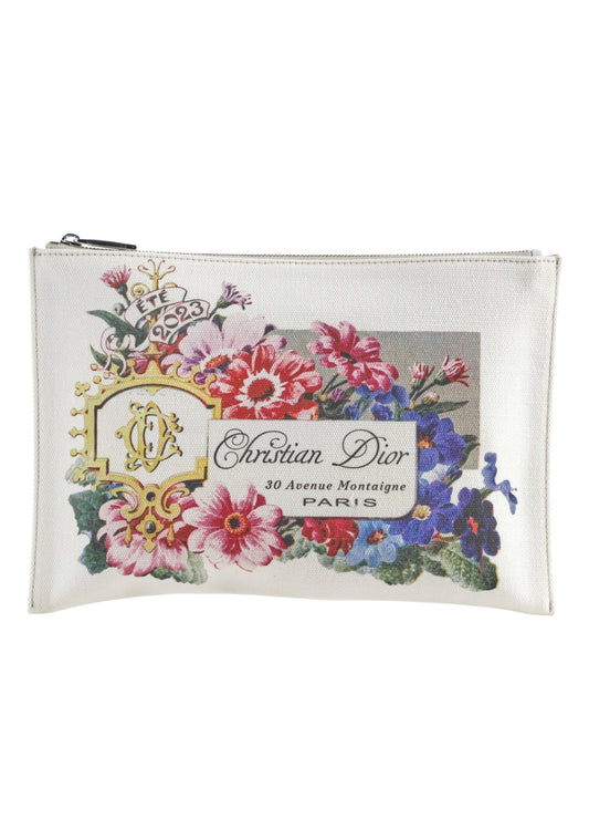 Off White Floral Dior Clutch