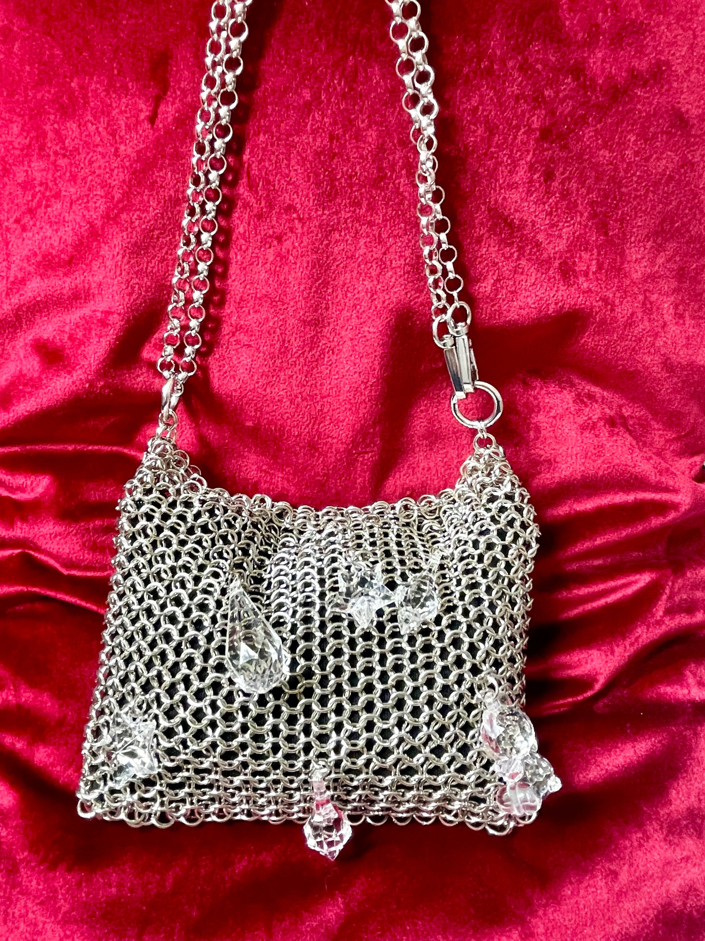 Bolso De Hombro Con Aros De Metal Estilo Paco Rabanne Charms Acrílicos