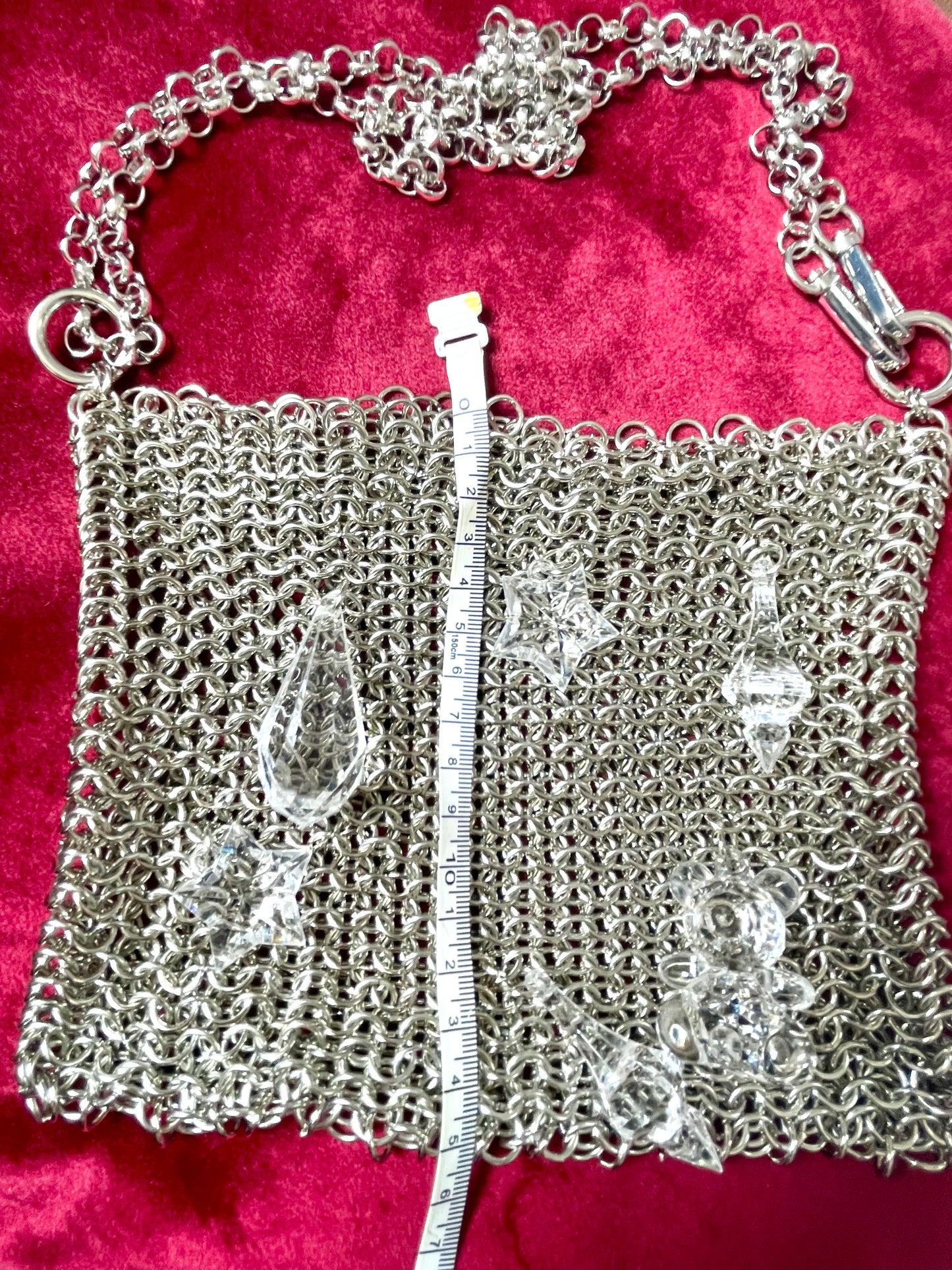 Bolso De Hombro Con Aros De Metal Estilo Paco Rabanne Charms Acrílicos