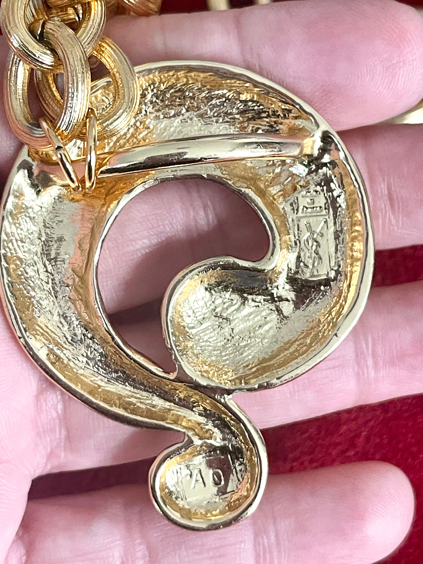 Question Mark Vintage Scarf Holder Pendant Yves Saint Laurent