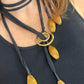 One of a kind vintage YSL scarf holder necklace styled as an adjustable statement piece