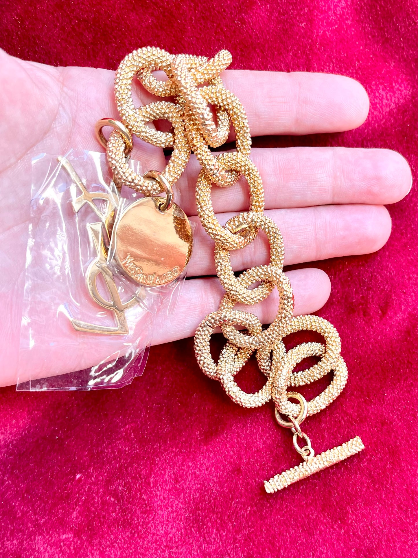 Vintage YSL Charm Chain Bracelet — Brand New Condition