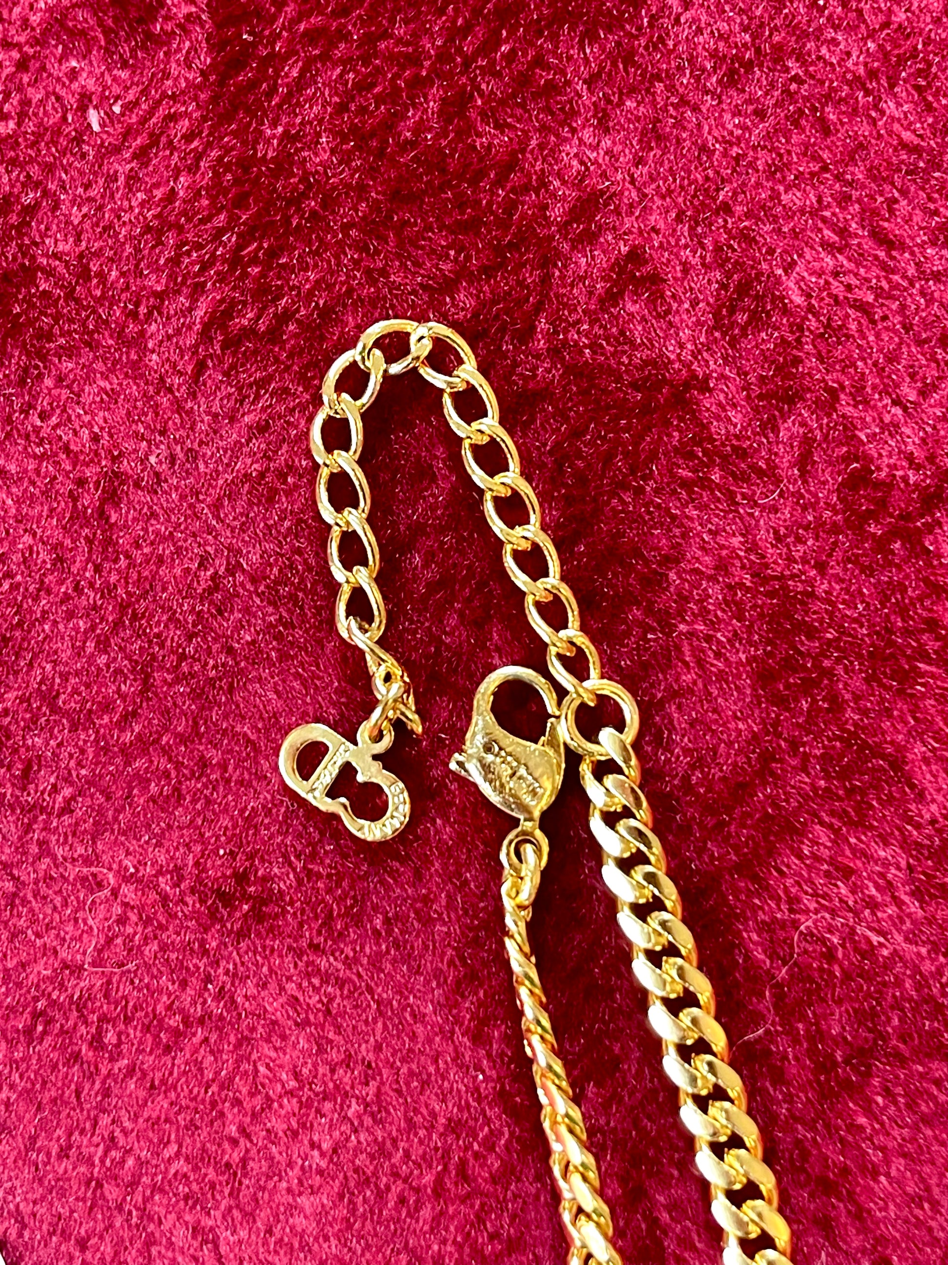 Lobster clasp detail of refurbished Christian Dior vintage gold necklace