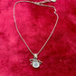 Short Vintage Dior Gourmet Necklace with Grey Enameled Letters