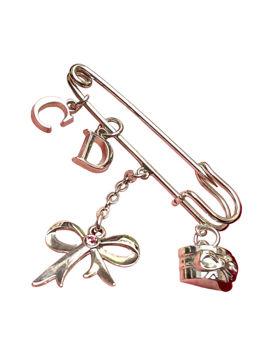 Dior Silver Charm Pin Brooch