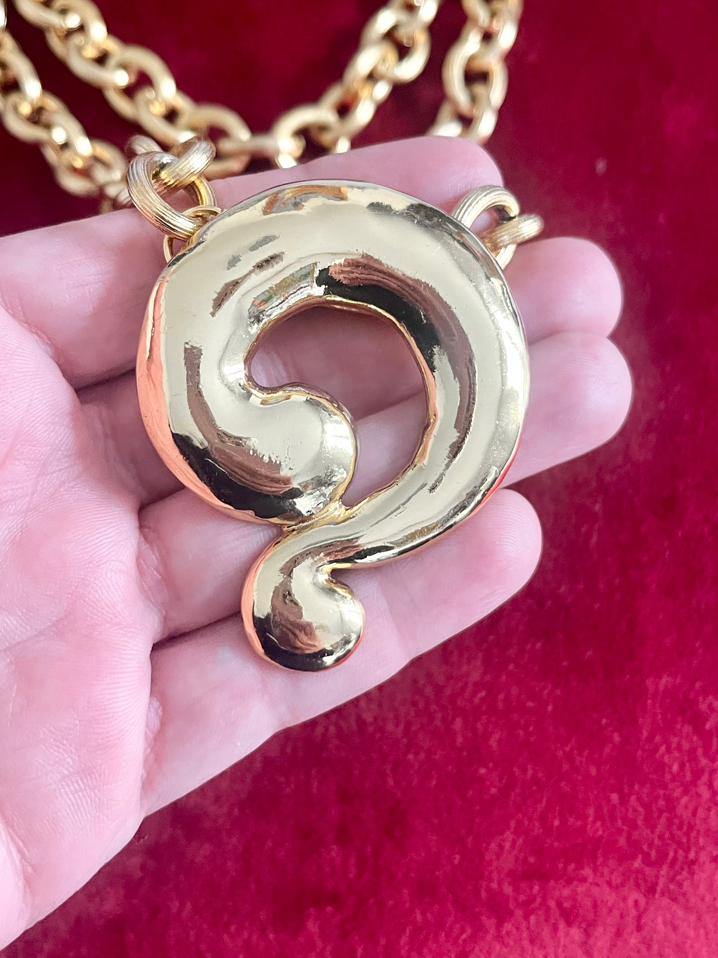 Question Mark Vintage Scarf Holder Pendant Yves Saint Laurent