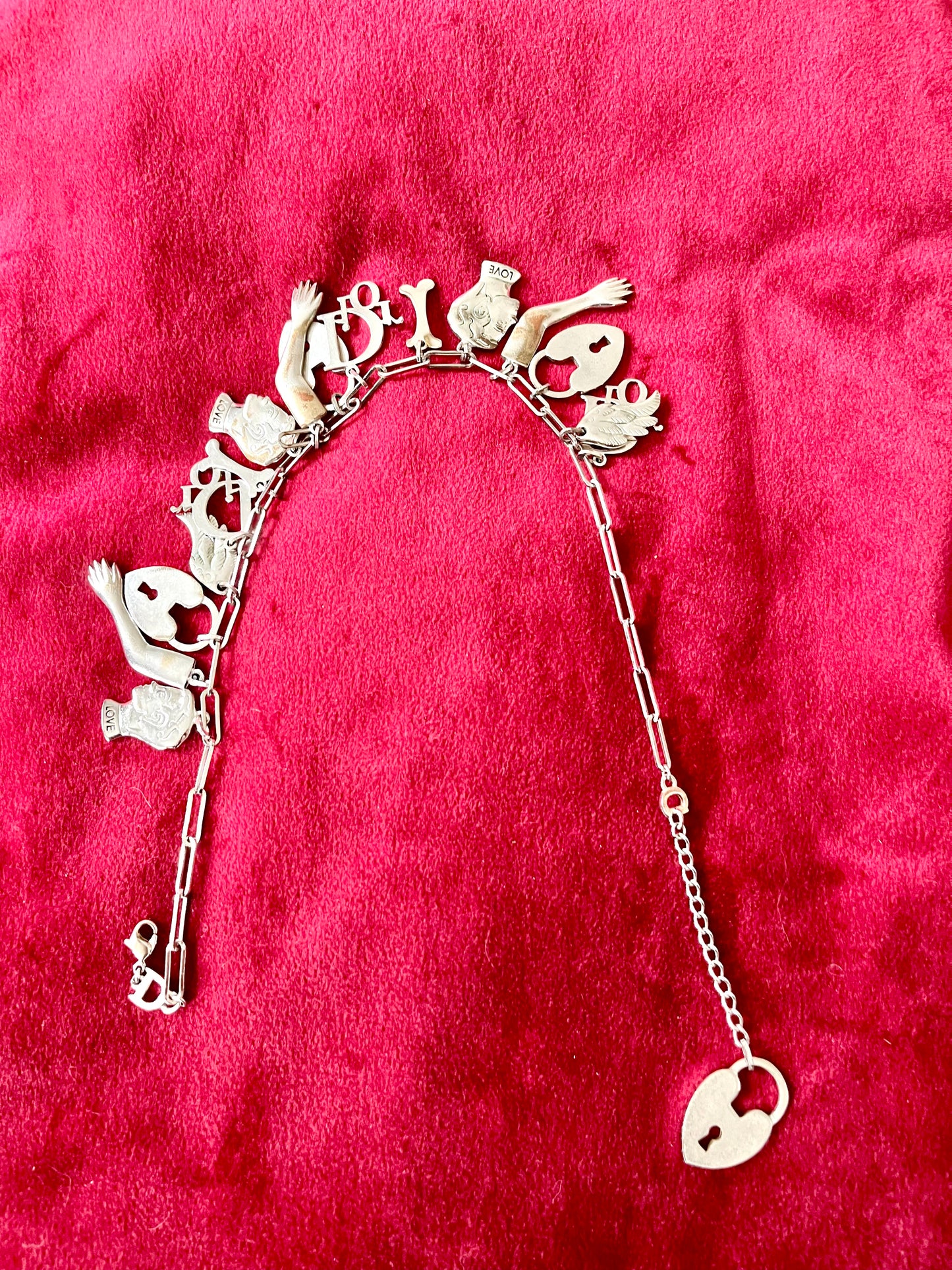 Collier à breloques Dior Vintage en argent