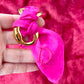 Vintage Dior Pink Silk Scarf & Gold Stainless Steel Bracelet – Customizable Set