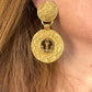 Vintage Yves Saint Laurent Anchor Statement Drop Earrings – Gold Tone