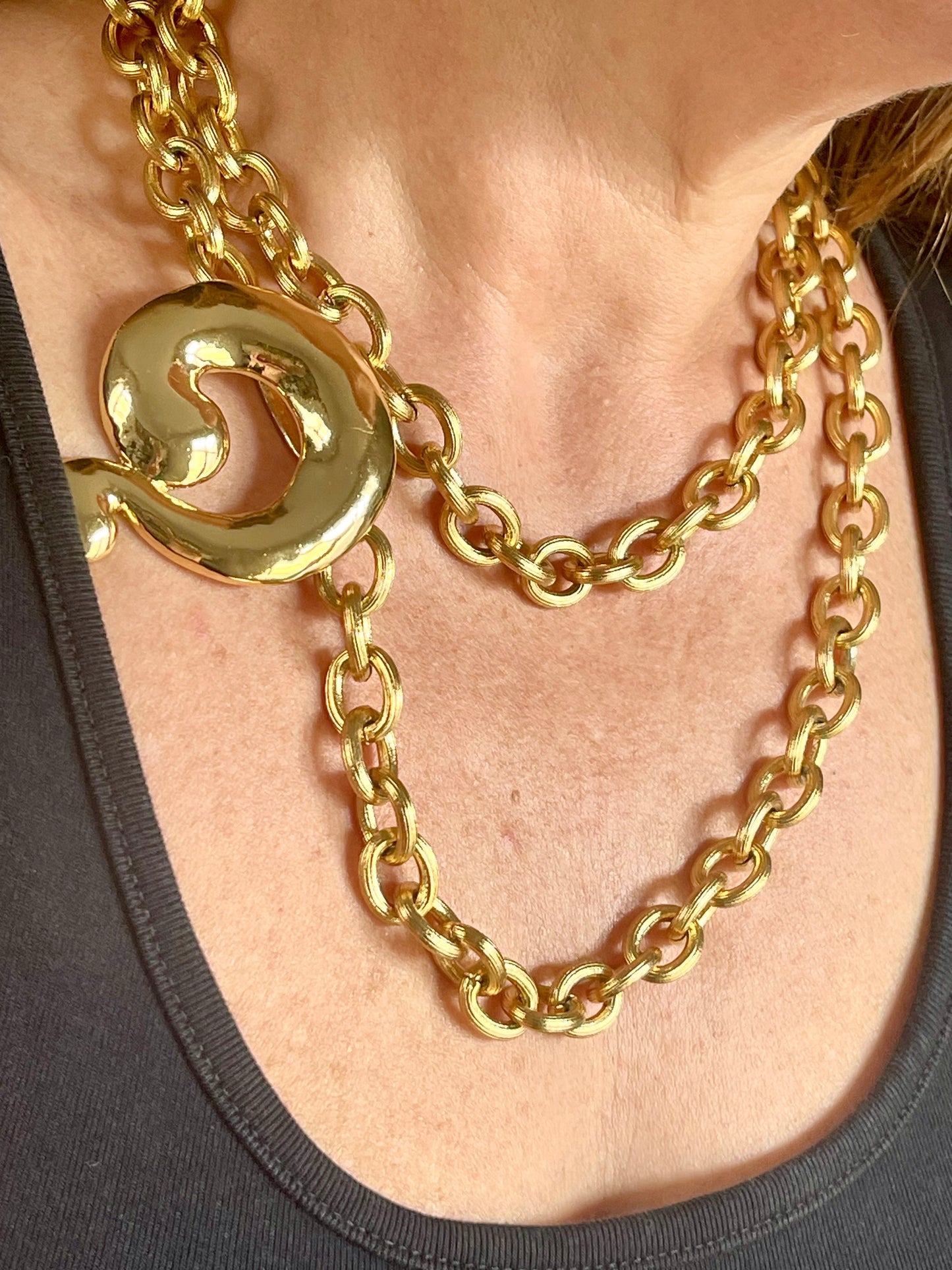 Question Mark Vintage Scarf Holder Pendant Yves Saint Laurent