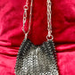 Black Matt Metal Bag Sparkle Design Style Paco Rabanne Medium Size