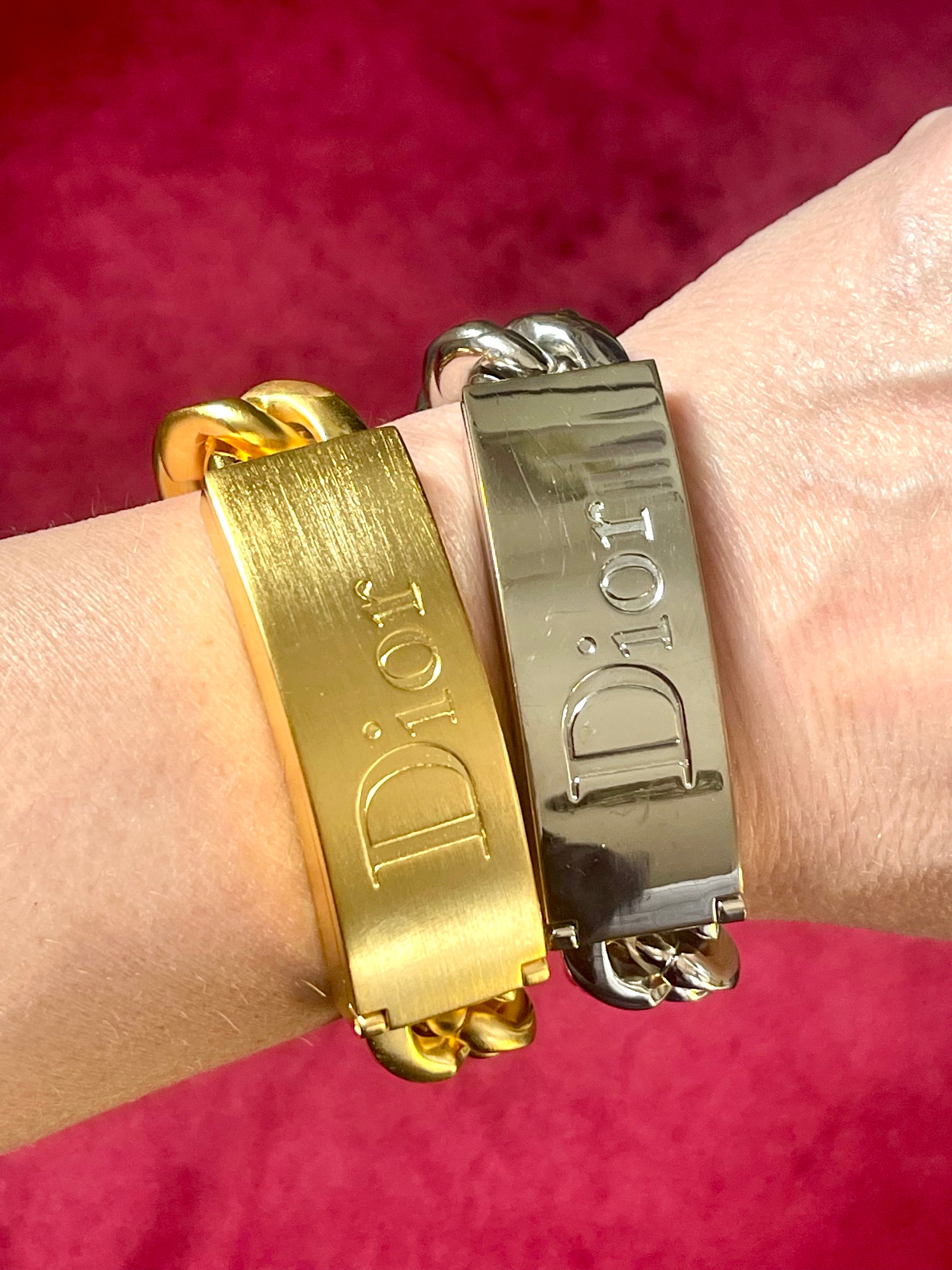 Vintage Chunky Gold shops Tone Dior Bracelet