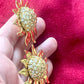Vintage Yves Saint Laurent Sun Crystal Earrings – Gold Tone