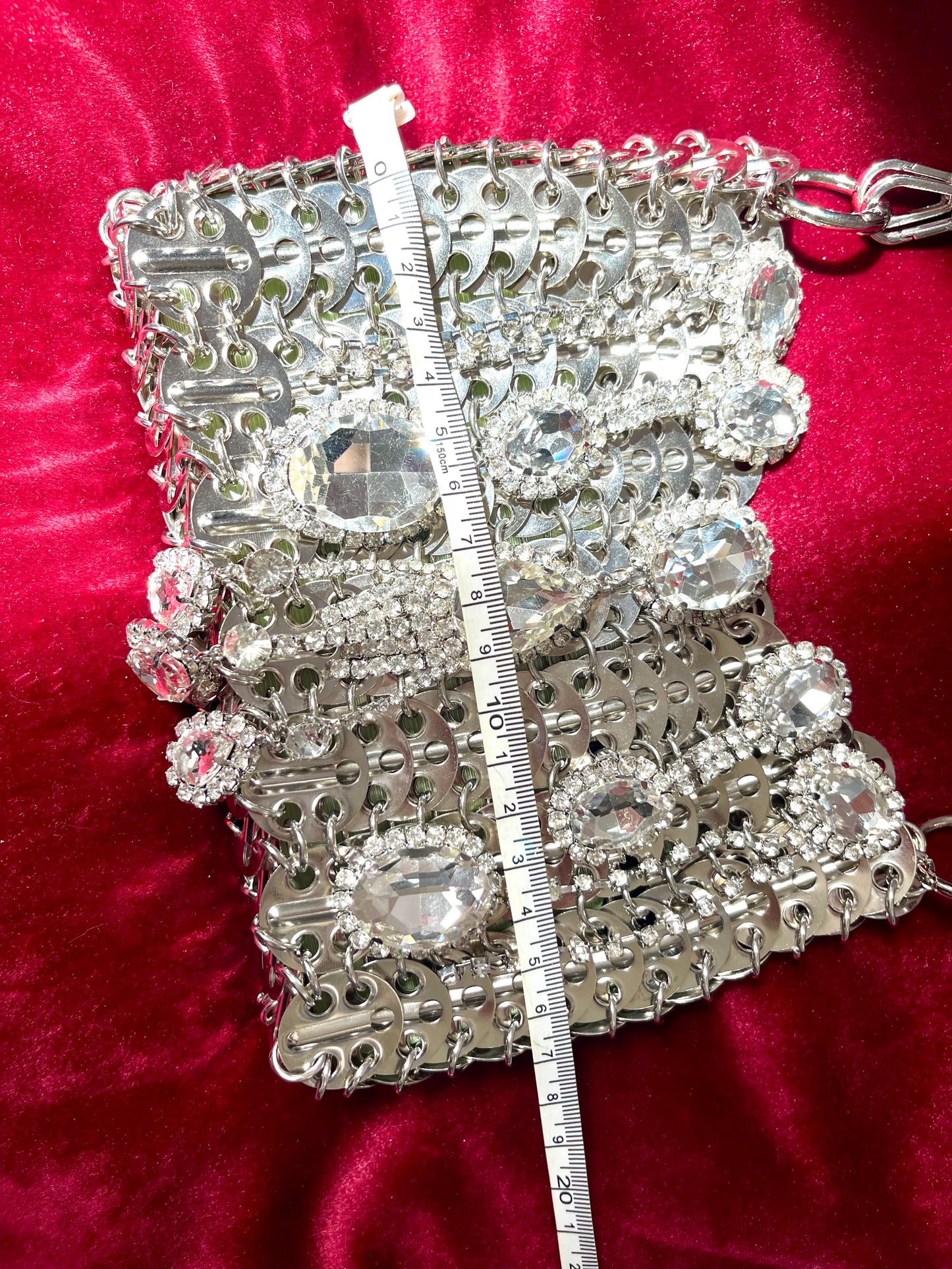 Metal Crystal Charms Purse Phone Holder Style Paco Rabanne